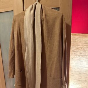 Babaton Tan and Cream Cape Jacket